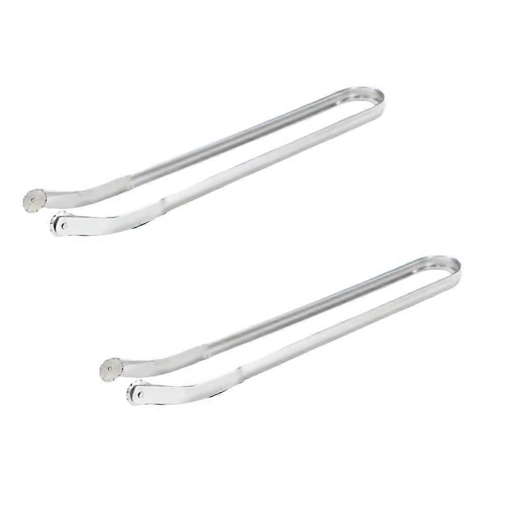 Grill tongs for turning sausages, grill tongs, tweezers, serving tongs, food tongs made of metal, kitchen tongs for grilling, 2 pieces Ref: 9722