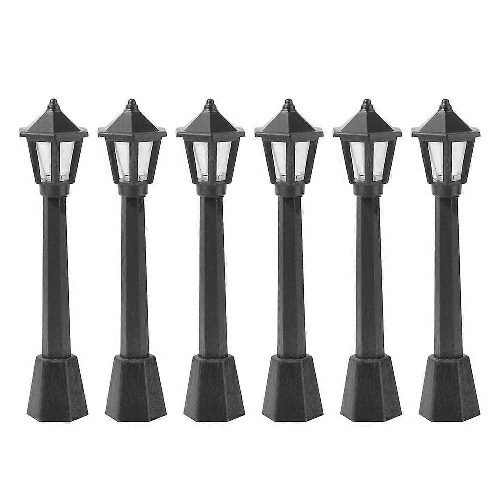 6pcs Miniature Retro Street Light Model for Garden Landscape Decoration, Durable & Safe for Play and Railway Layouts