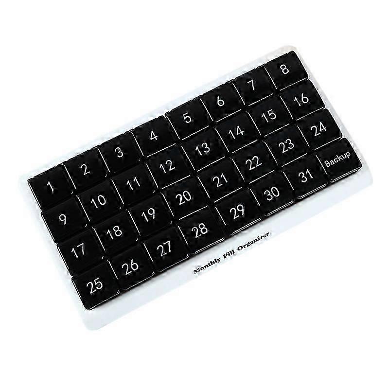 31-Compartment Monthly Pill Organizer for Daily Vitamins & Medications, 4-Week Full Month Storage Solution