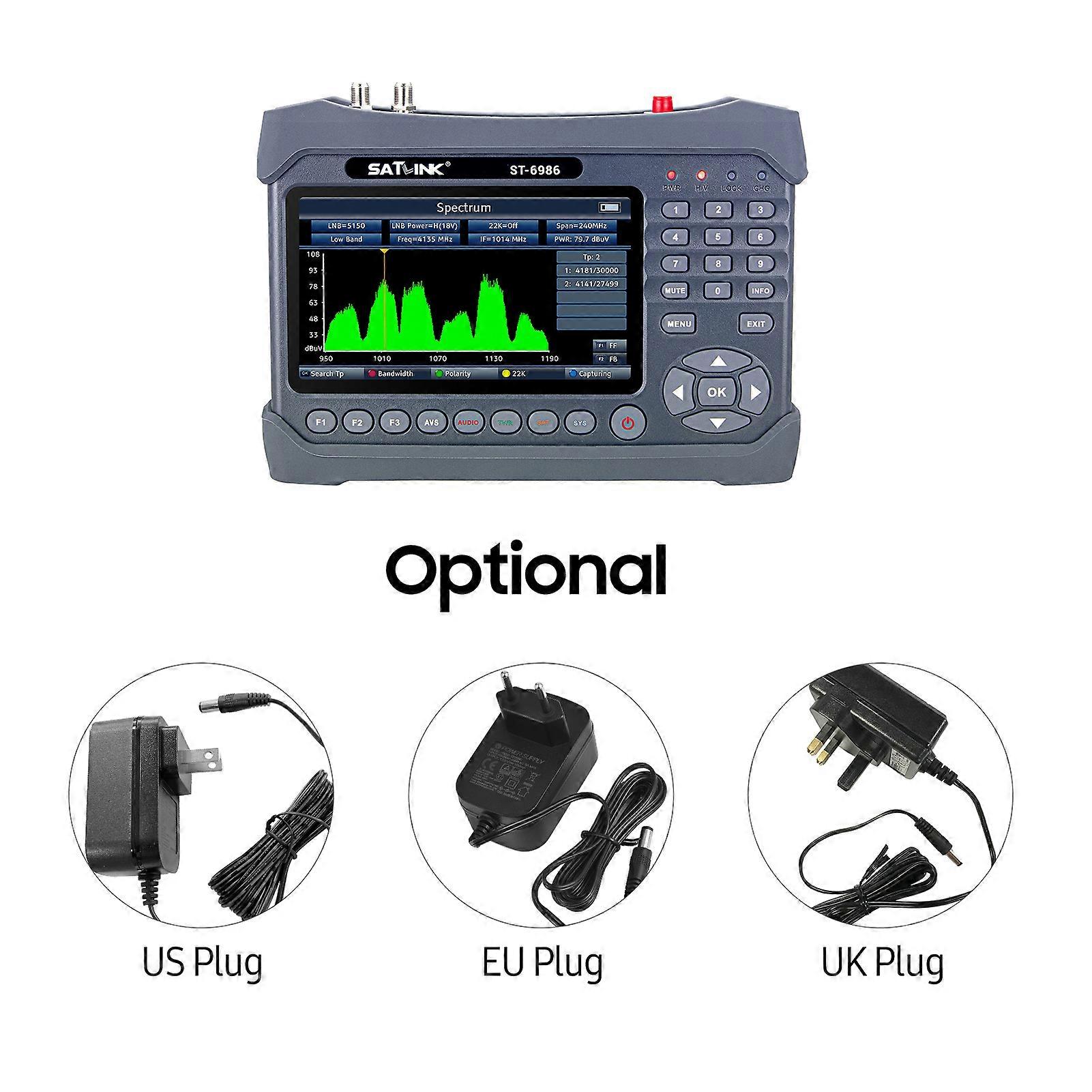 ST-6986 DVB-S/S2/T/T2/C Combo Satellite TV Finder Digital Handheld Signal Meter HEVC H.265