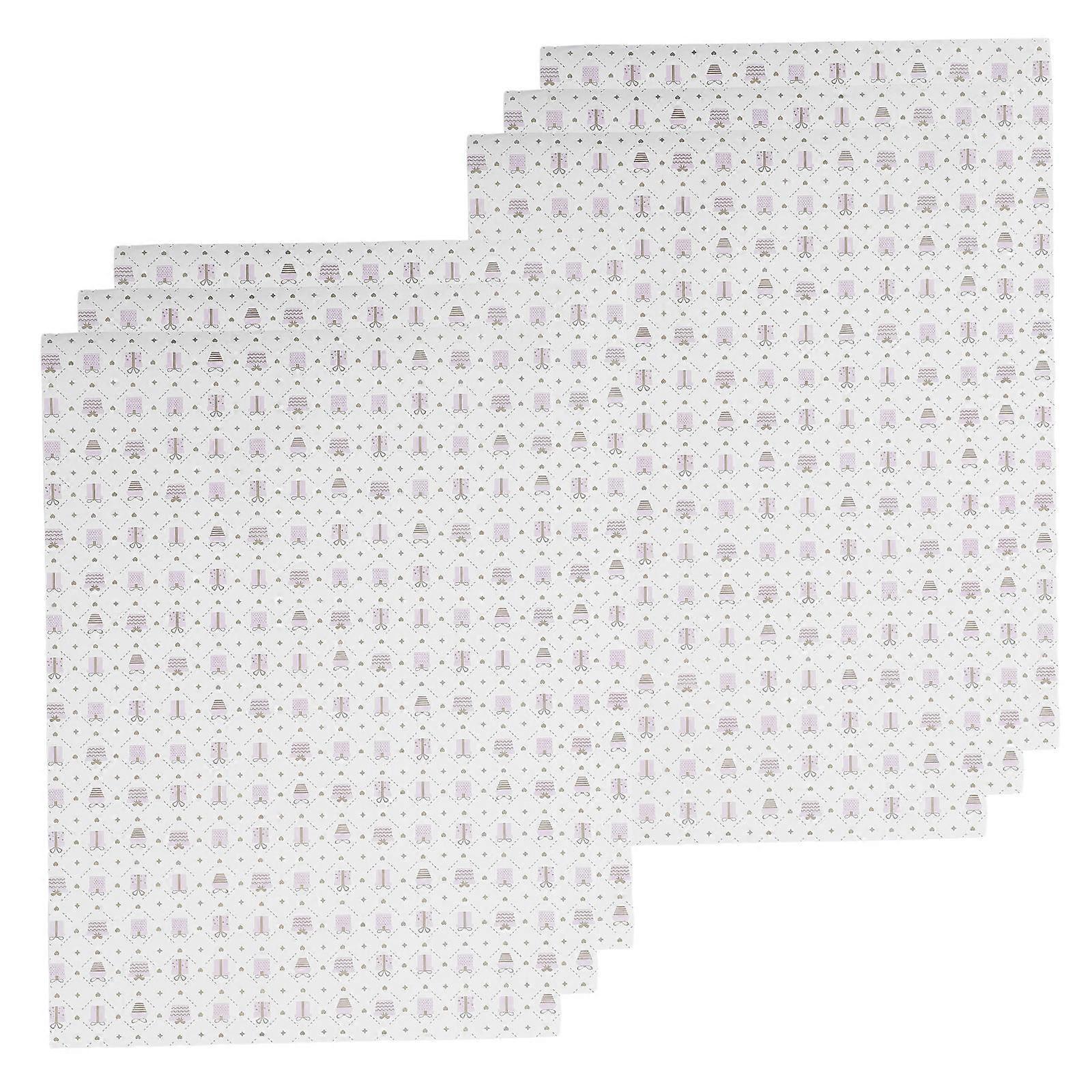 Christmas Wrapping Paper Xmas Themed Rectangular Shape present Packaging Pink Color 70X50X0.1cm 6Pcs
