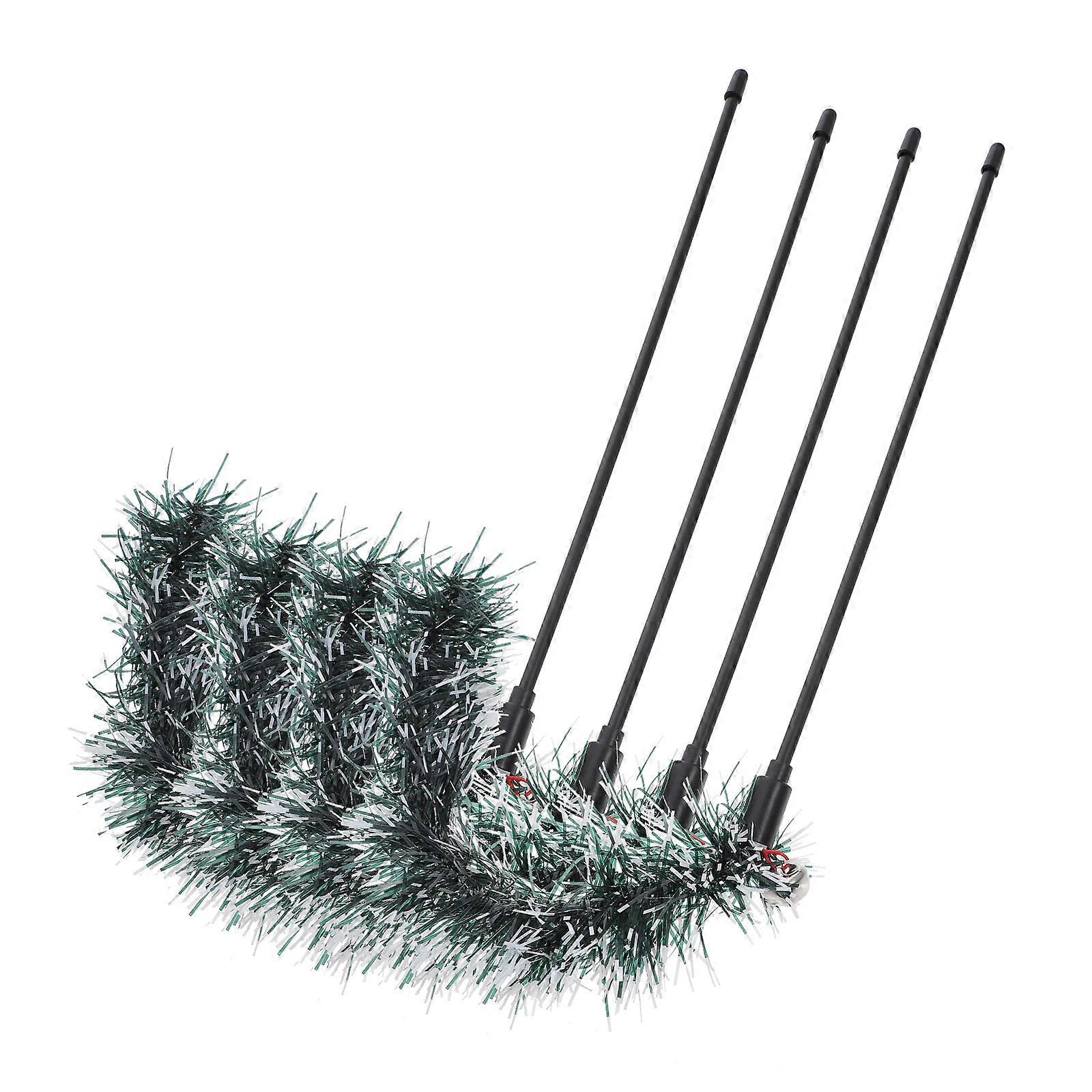 Interactive Wand Toy for Pet Use with Glitter Tassels and Bell Great 4Pcs