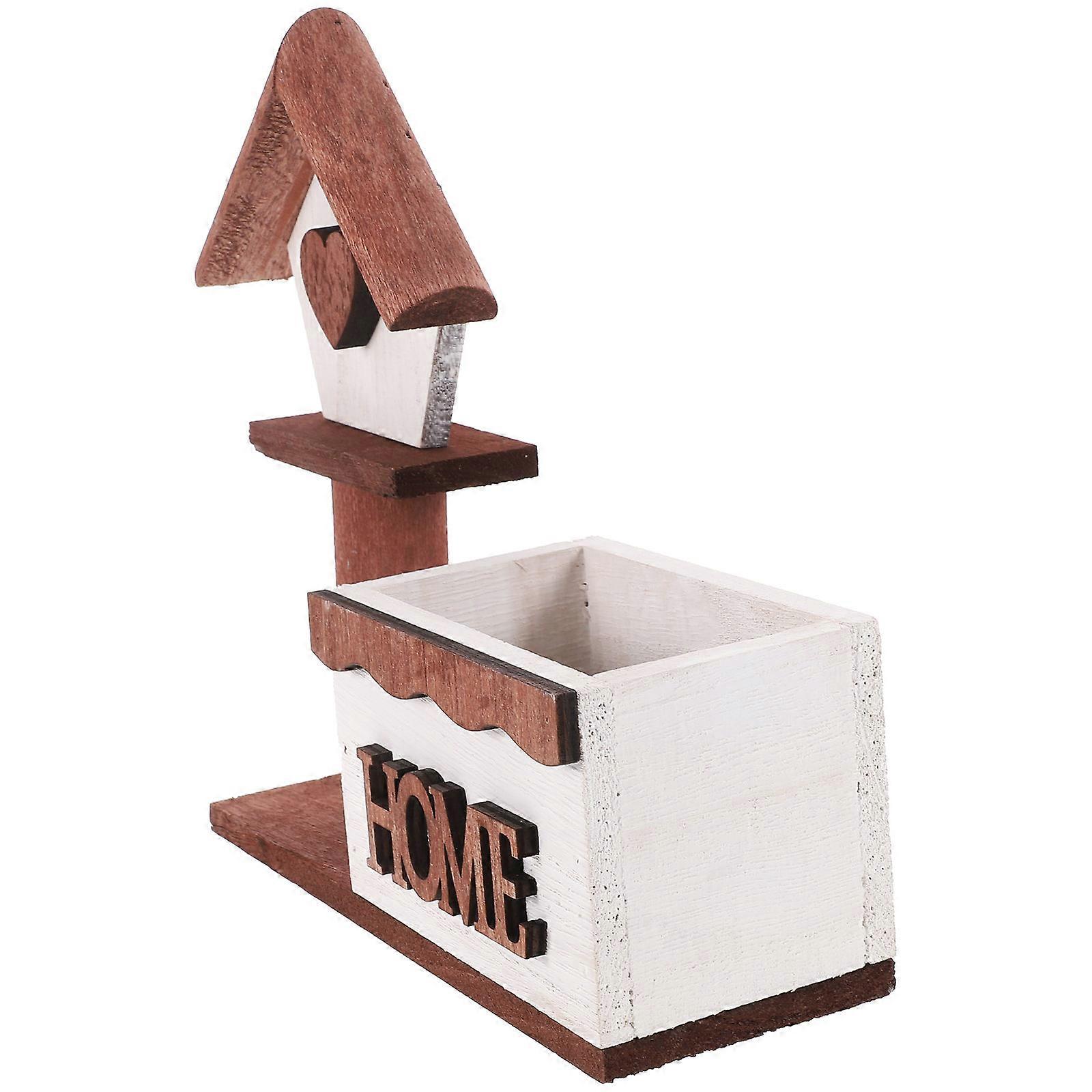 Succulent Planters Small Bonsai Container Wall Decor Small House Shape Rustic Style 1Pack