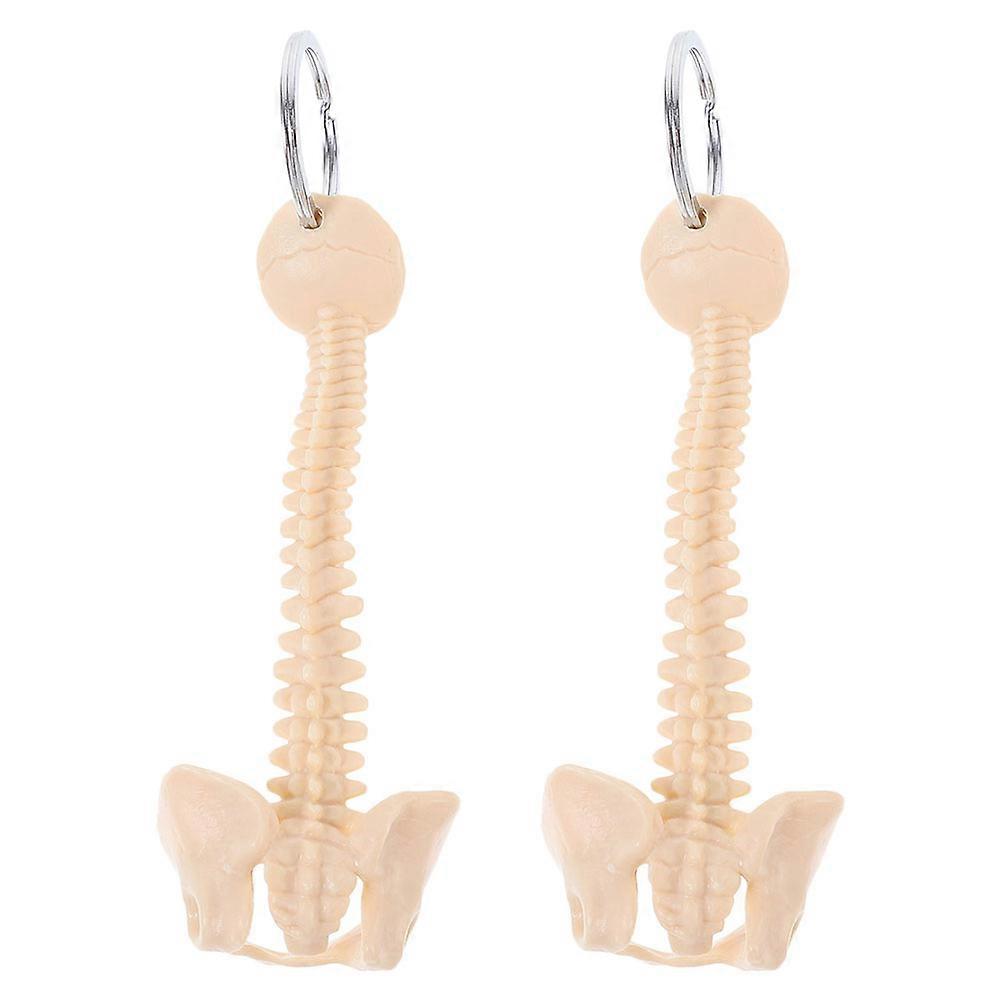 Realistic Human Spine Keychain Mini Anatomy Display Accessory for Teaching Portable Keyring Pendant Unique Charm for Medical Professionals 2pcs