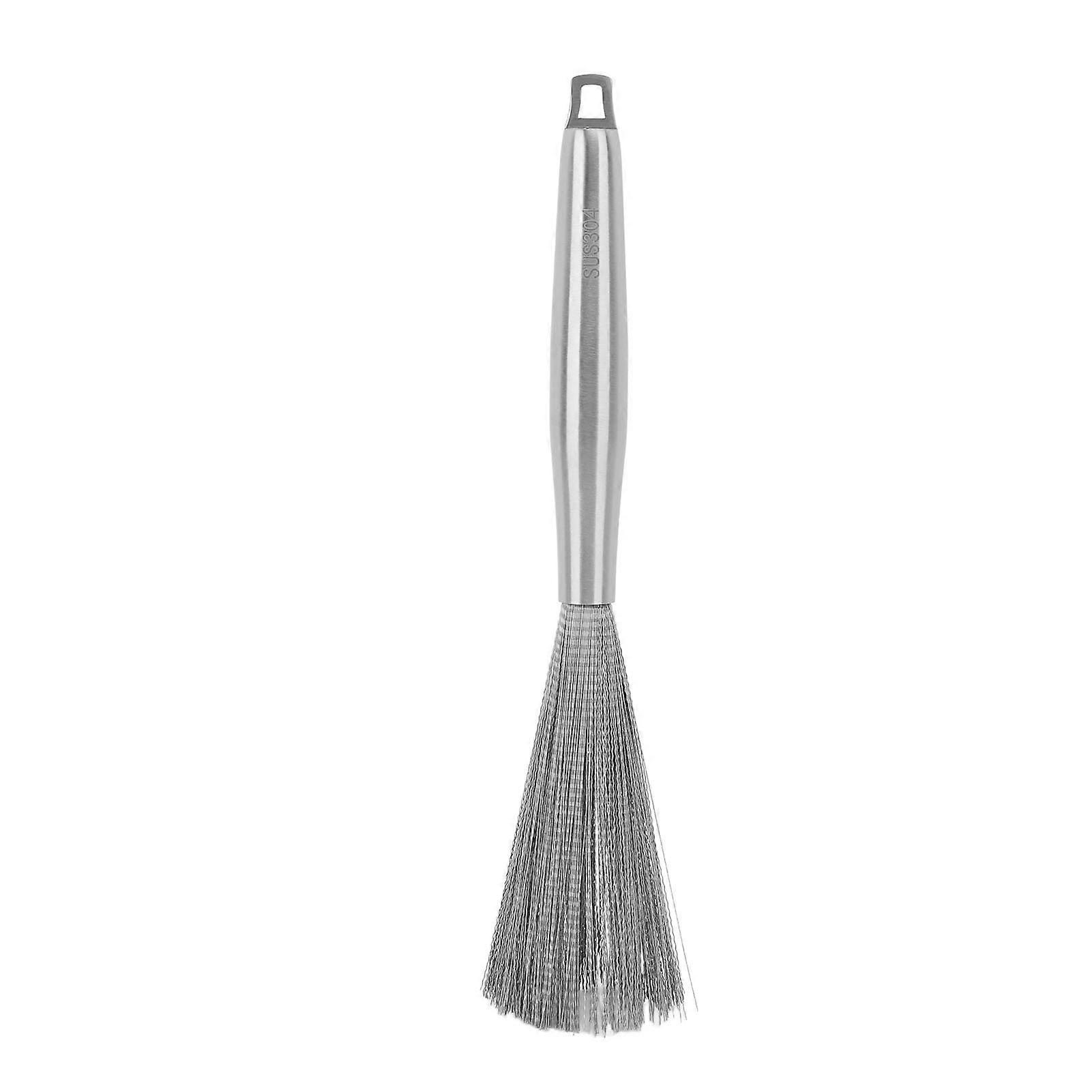 304 Stainless Steel Cleaning Brush with Handle and Hanging Hole for Dishes, Pots, Pans and Sinks. Silver