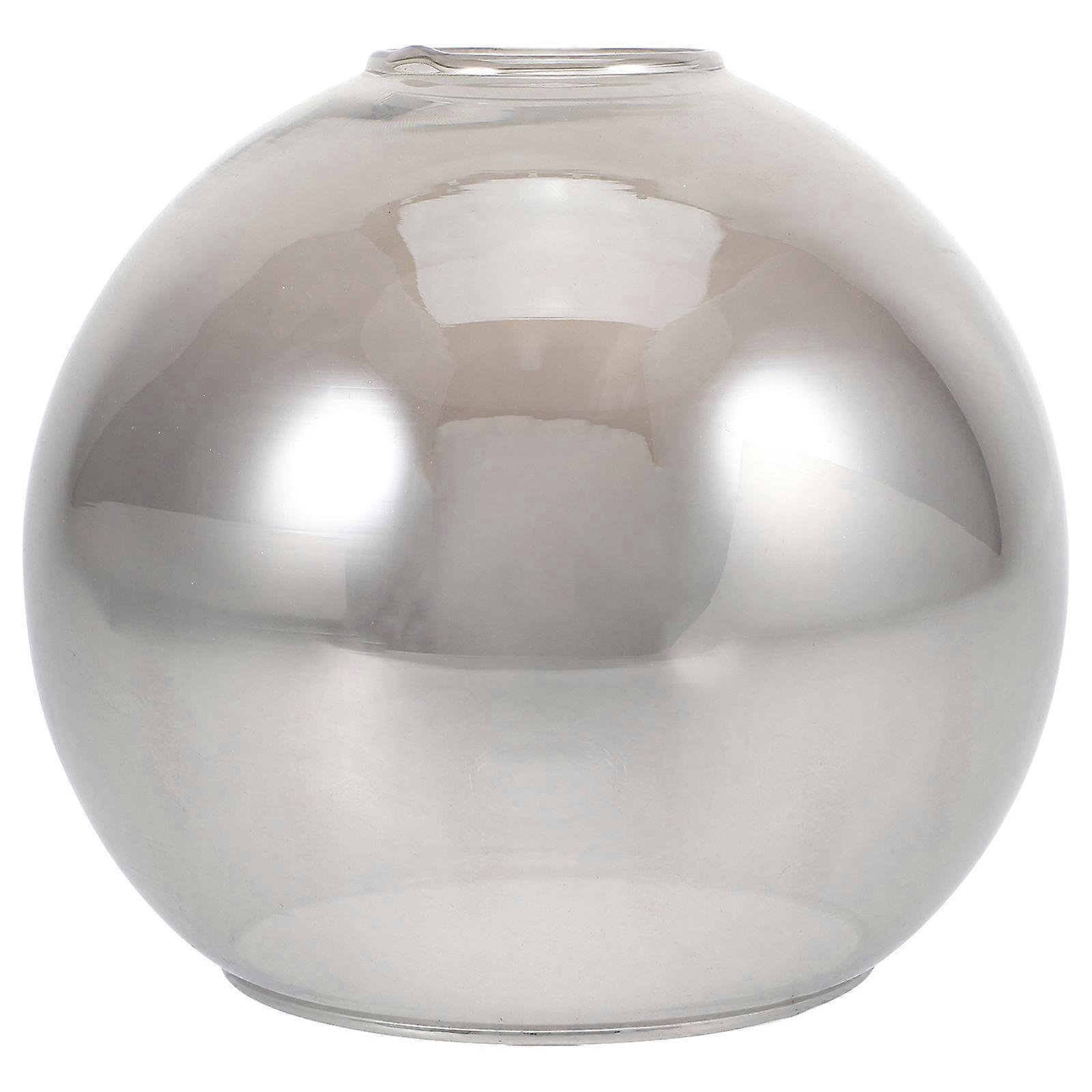 Amber Glass Globe Lamp Shade Replacement Large Diameter Semi Circular Design for Even Illumination Dustproof Bulb Protection for Living Room Bedroom