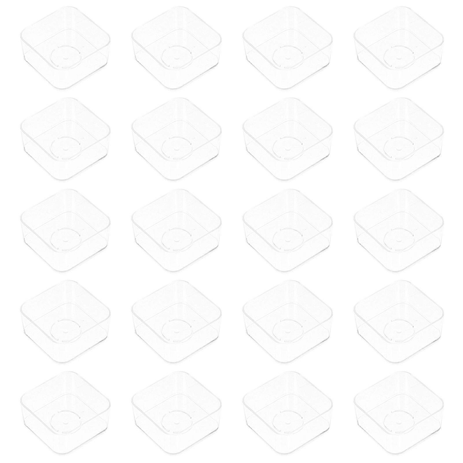 20 قطعة DIY شمعة صنع مربع ، قذائف بلاستيكية مثبطة للهب للديكور ، حامل تخزين شمعة متعدد الاستخدامات للبارافين ، فول الصويا وشمع العسل