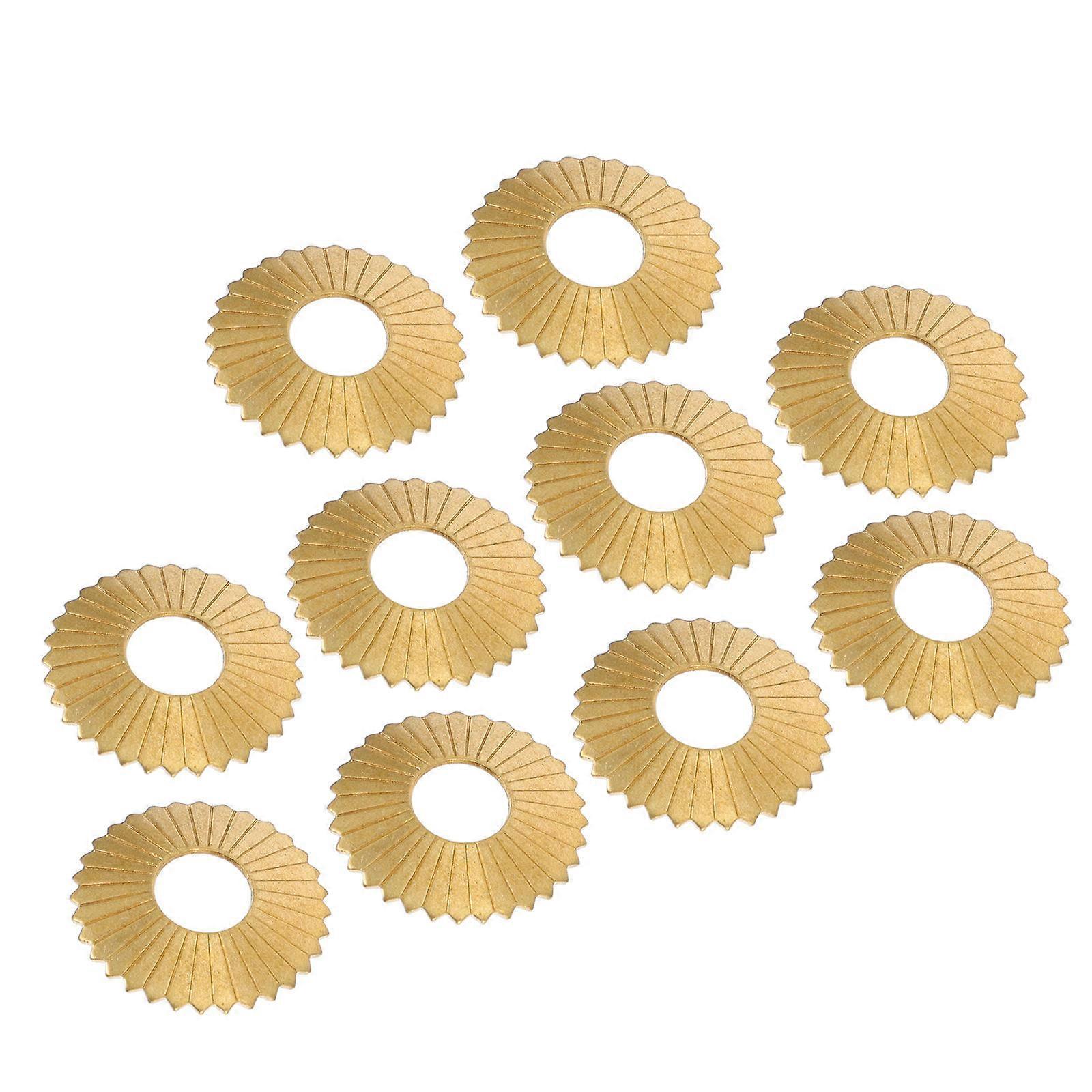 Knob Copper Gasket for Home Furniture Accessories Raised Drum Shape Golden 1.5X1.5CM 10Set