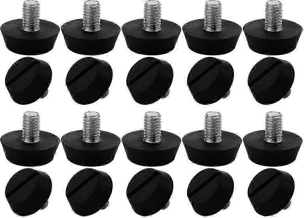 Pacote com 20 Pés Ajustáveis de Nivelamento de Móveis M6 x 10 x 20mm - Protetores de Piso para Estabilidade e Proteção
