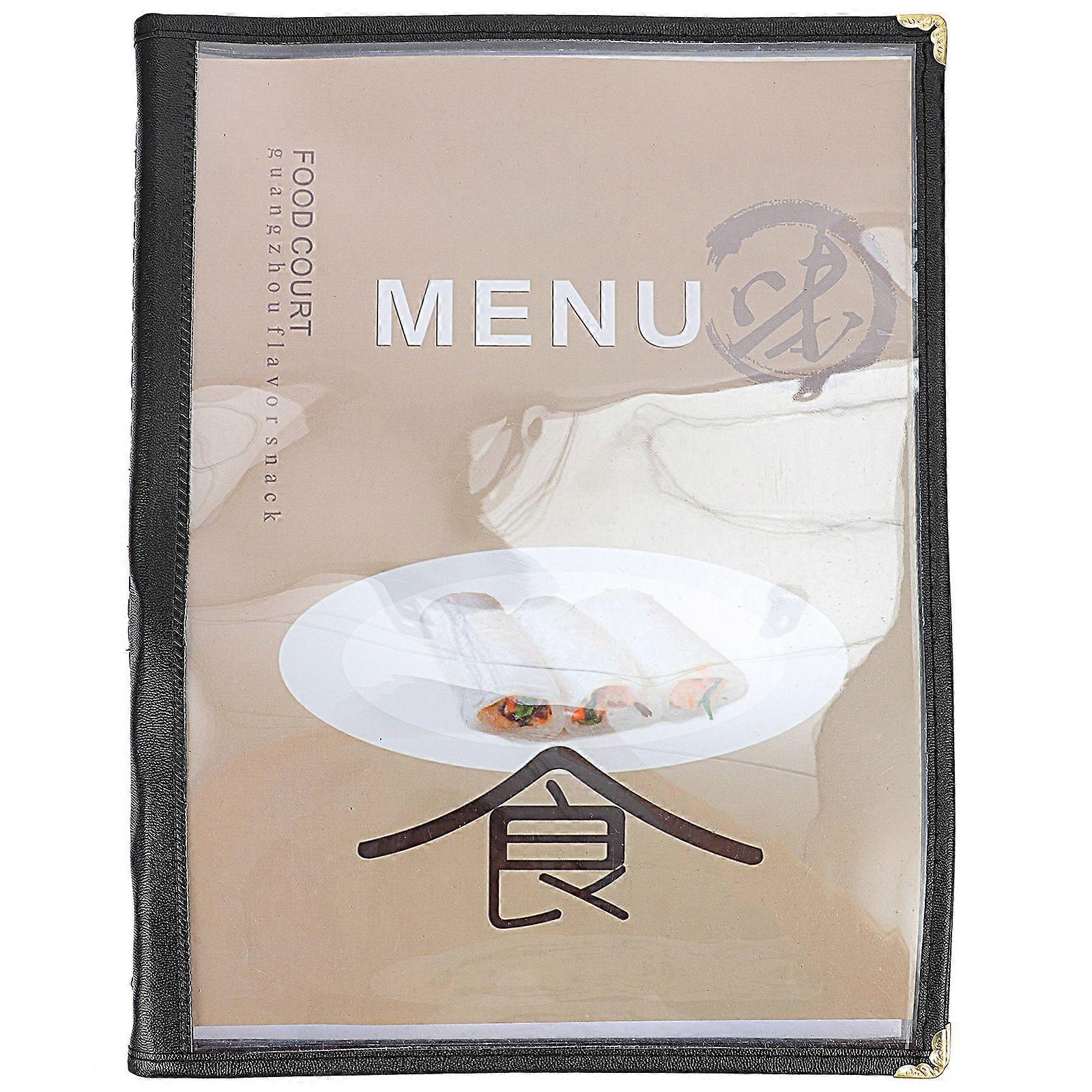 1Pc Transparent Menu Cover PVC Binder Cover Durable Looseleaf Menu Folder