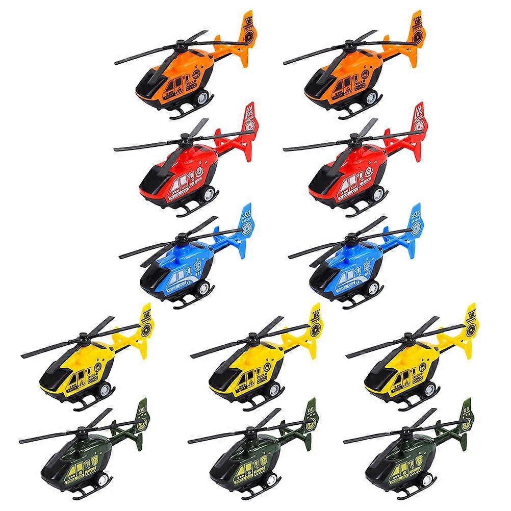 12 قطعة من ألعاب الأطفال طائرات سحب ألعاب طائرات الهليكوبتر الكهربائية، ألعاب طائرات الهليكوبتر التراجع،