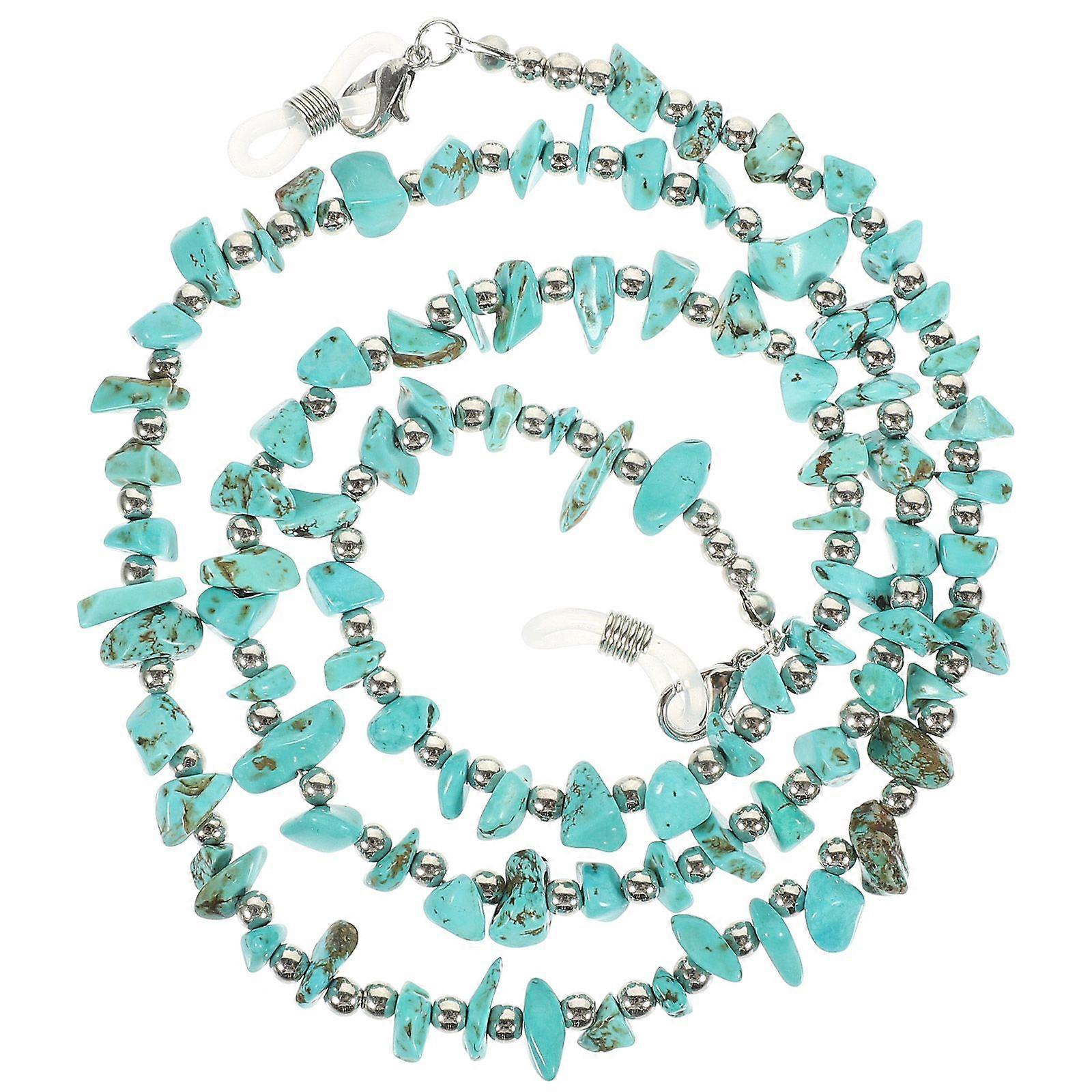 Irregular Turquoise Eyeglass Strap Lanyard Beading Chain Anti-lost Eyeglass Chain