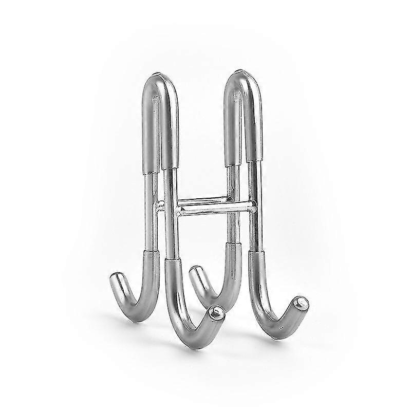 2 packs, double sided hook, stainless steel hook, silver