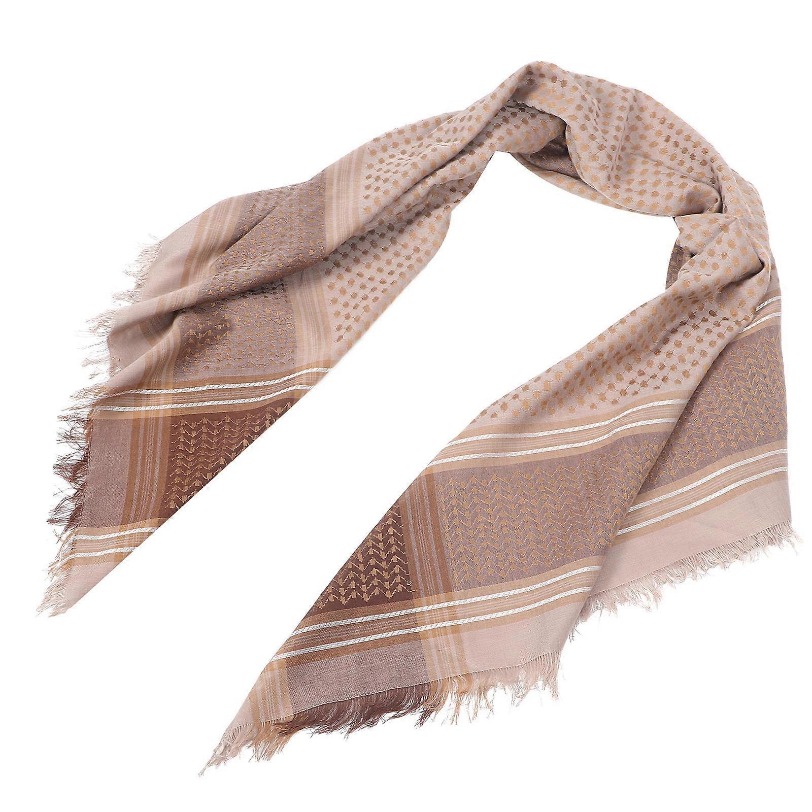 Arab Headband Throbe Islam for Men Warmth in Winter Khaki 49.2X49.2X0.0in Travel 1Pack