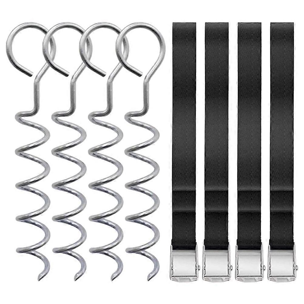 Wear Resistant Spiral Shaped Metal Stakes for Dog Anchor and Tent Fixing 1Set
