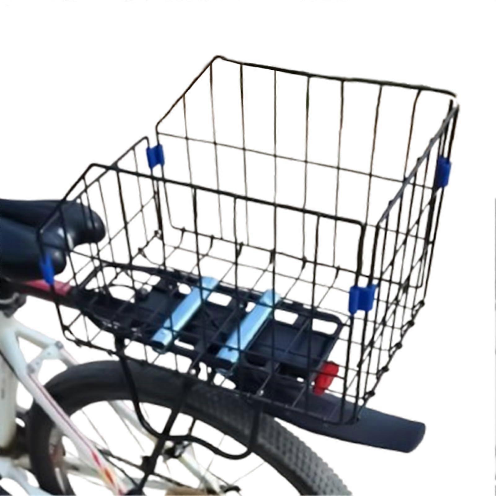 Foldable Bicycle Basket Rear Pannier Rack Compatible Large Rear Frame Basket for Bicycle Carrier
