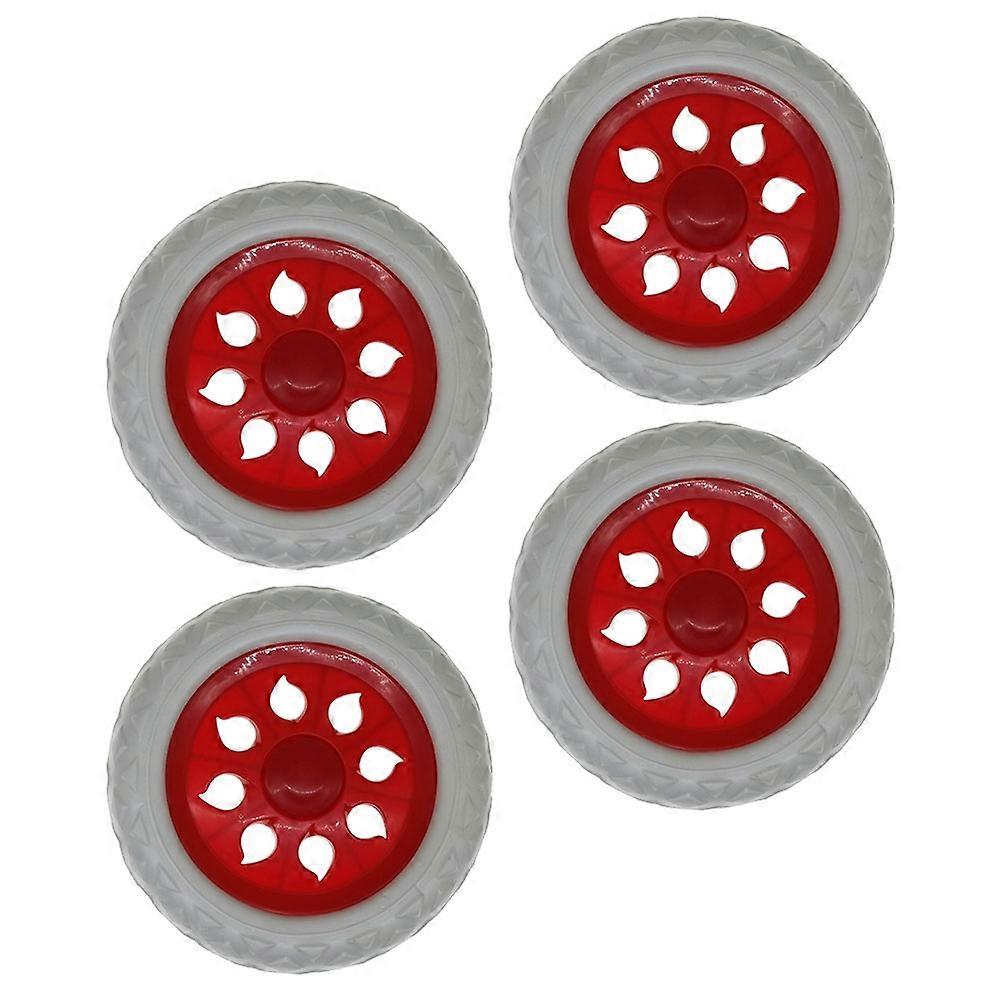 Smooth Sliding Luggage Cart Caster Wheels Trolley Casters Replacement Red 4Pcs