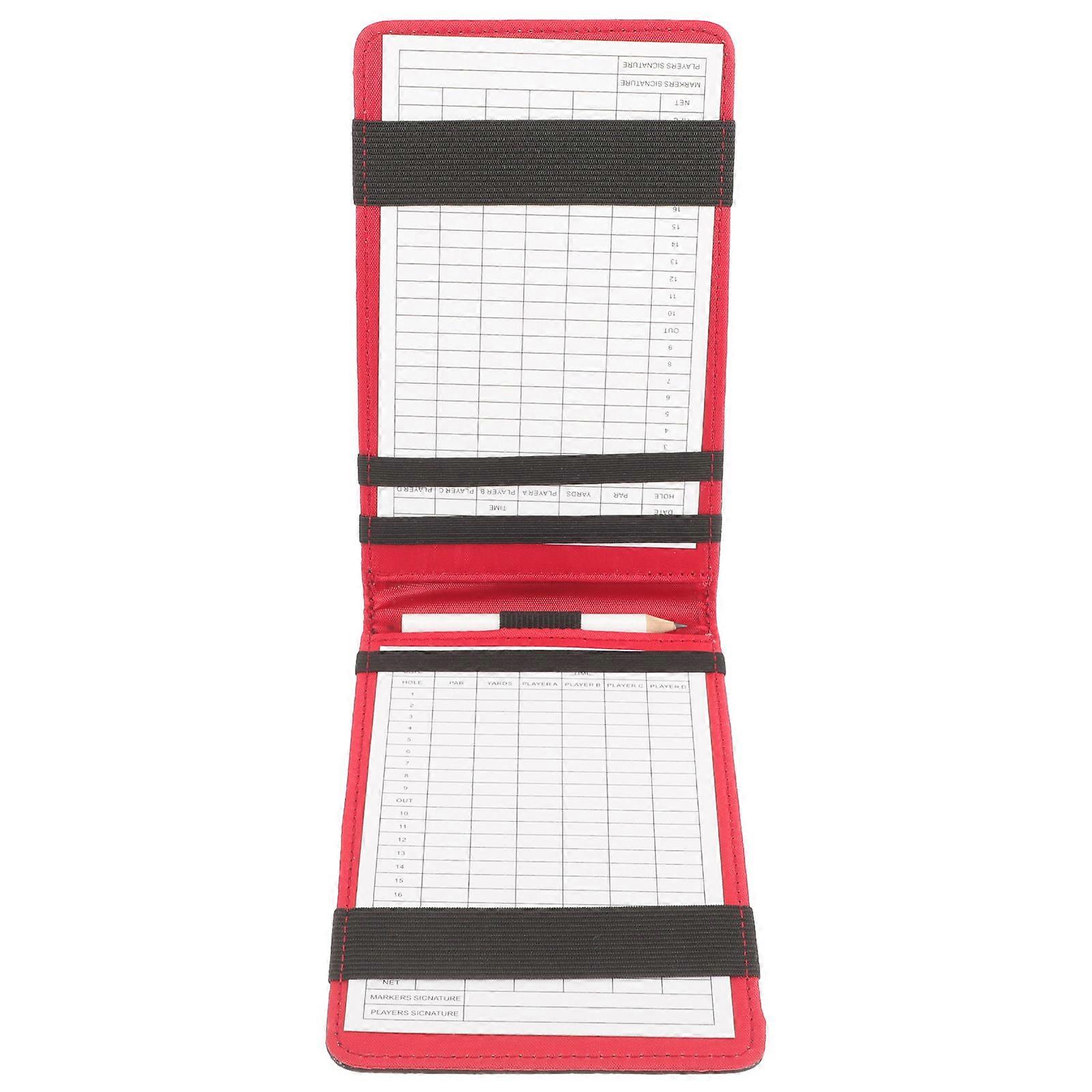 Golf Score Counter Classic Design Rectangular Shape Score Recording Notebook For Tournaments Black Pu Leather 1Pcs