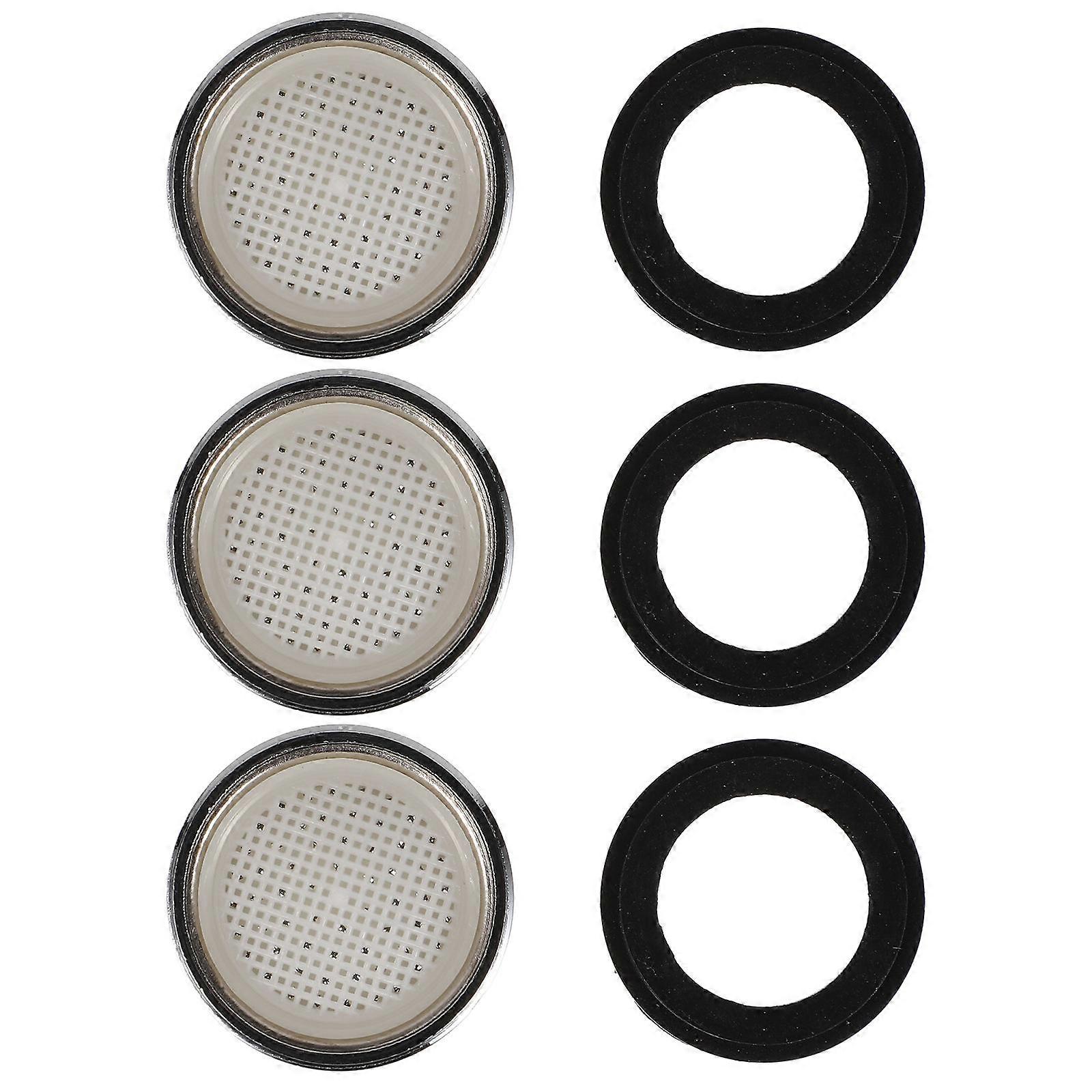 Water Tap Aerator Replacement Part Faucet Aerator Use Silver 2.2x2.2x1.1cm Water Flow Restriction 3 Sets