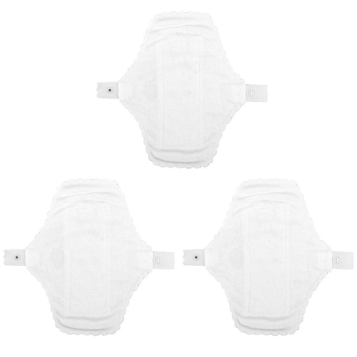 3pcs Serviettes hygiéniques réutilisables Serviettes lavables Coton Femmes Serviette hygiénique