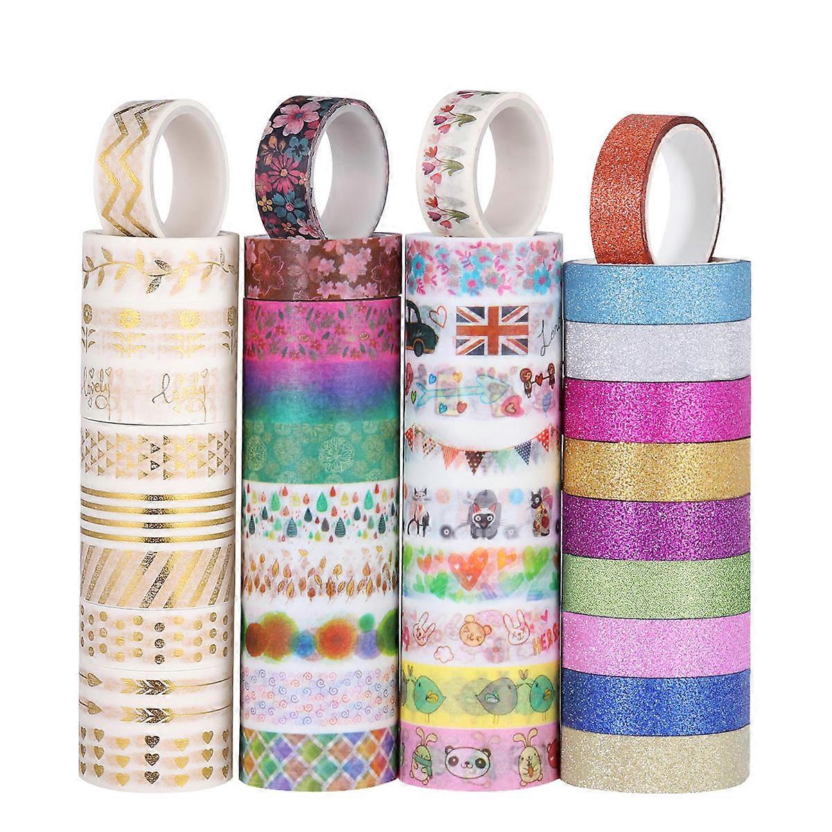 Washi Tape Scrapbooking Washi Masking Tape For Craft Projects Artists 3m x 1.5cm present Wrapping No Residue 40 Rolls