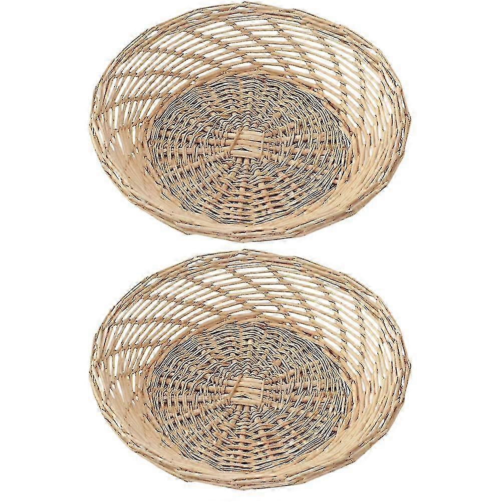 2pcs Wicker Craft Fruit and Bread Baskets (Various Colors)
