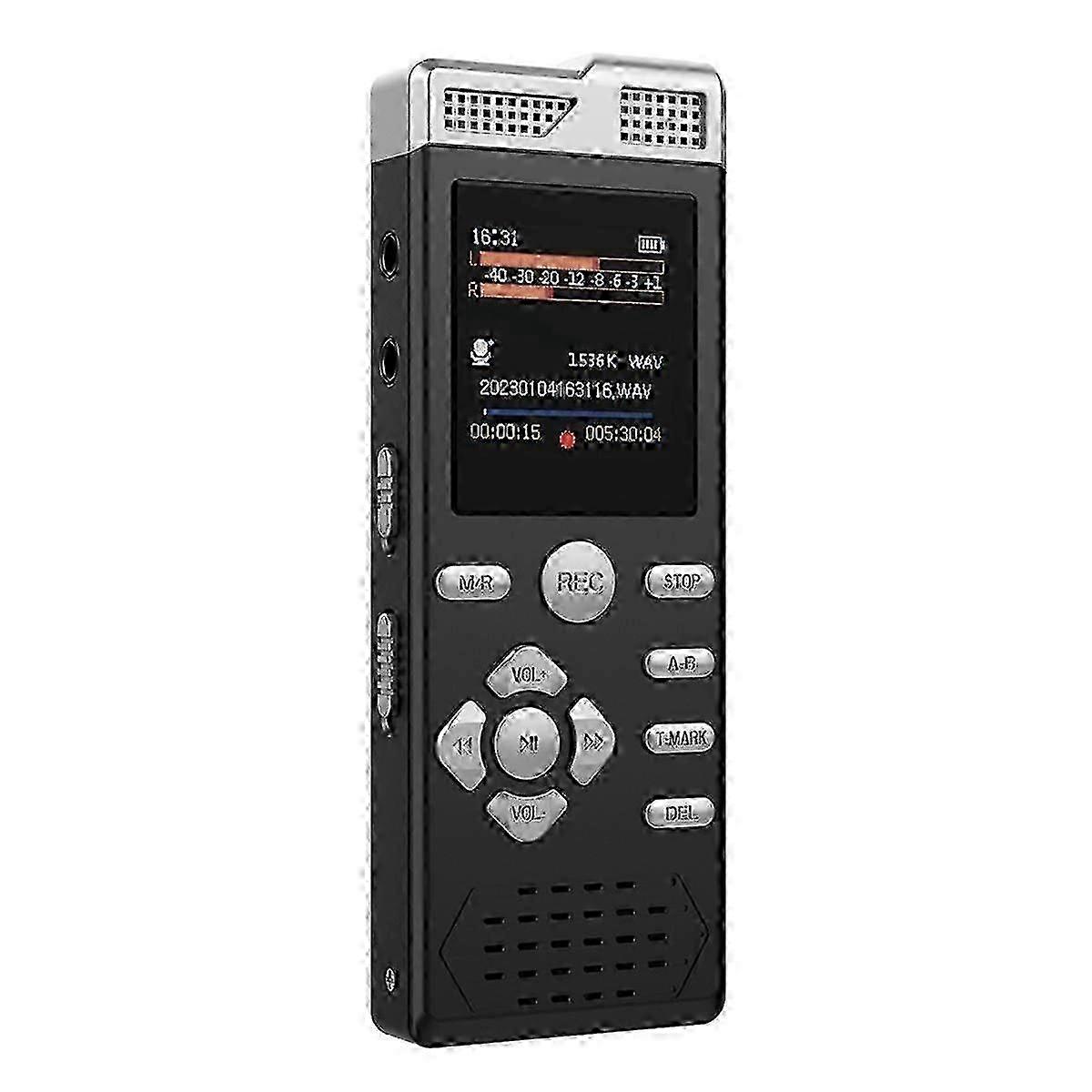 Digital Voice Recorder with Voice Activation, Dual Microphone, Password Protection, and Line-in MP3