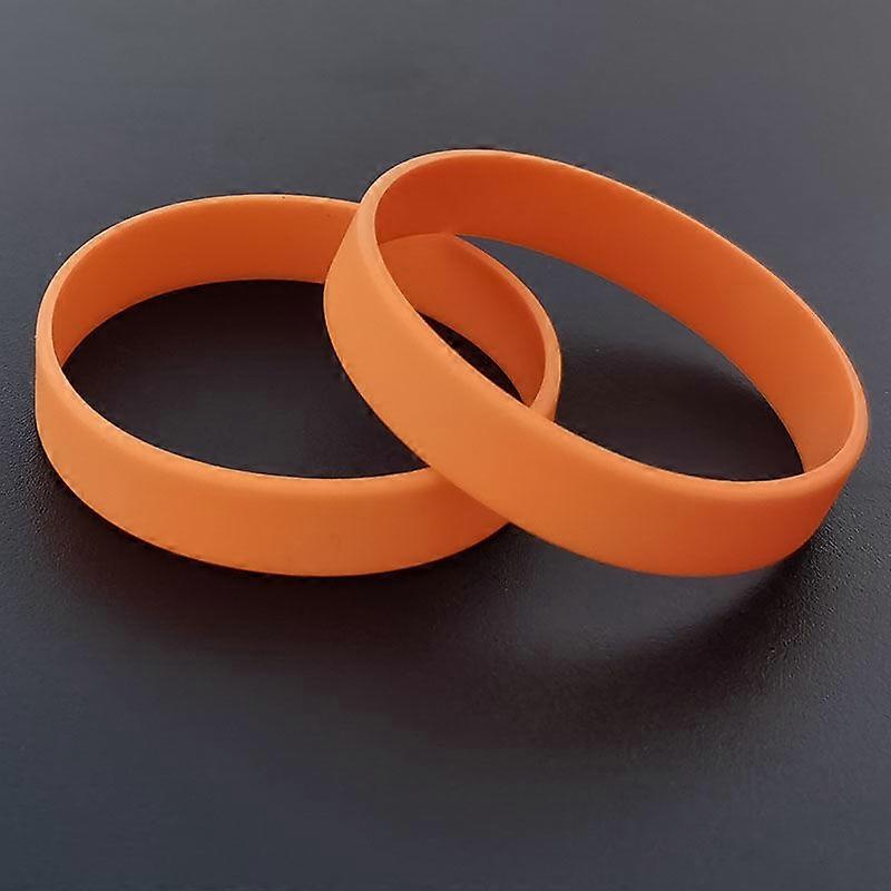 1pc Sports wrist band Color Silicone Student Basketball Fitness Game Couple Wristband Men(L,orange)