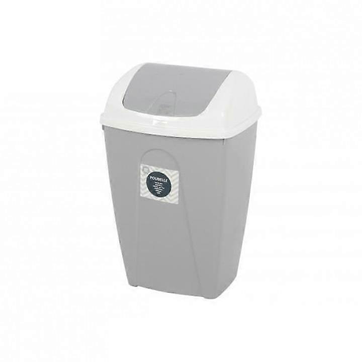 White & Nomad Grey Rubbish Bin with Lid | Sleek and Functional Trash Container