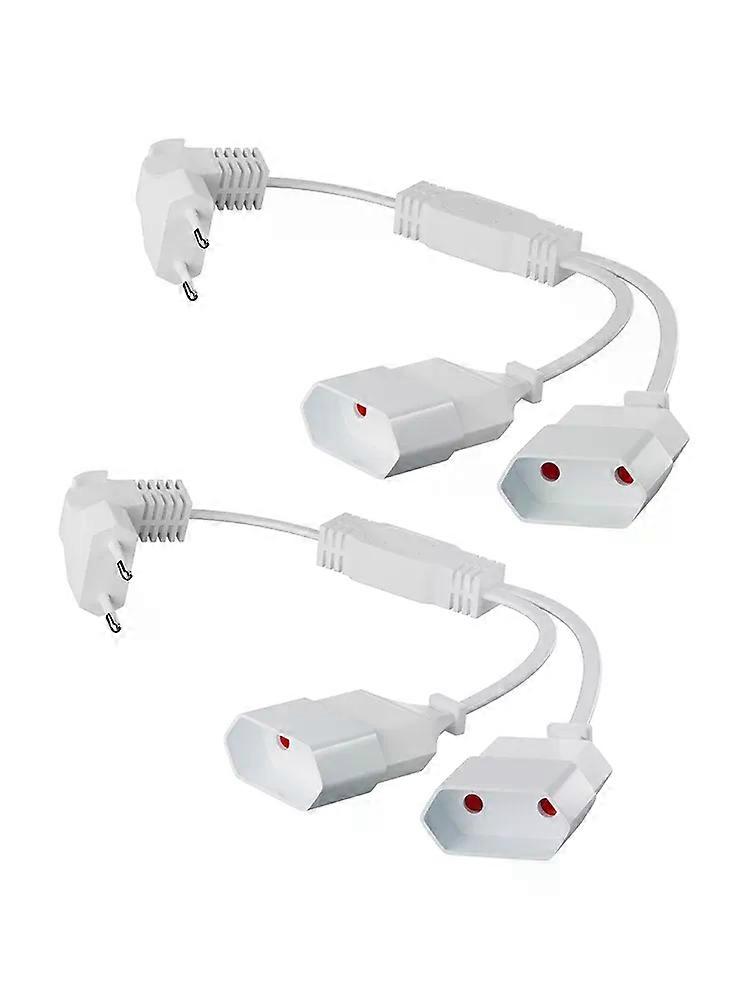 EU Power Cord Extension Cable 28 cm Short 075 mm Power Cable Type C Euro Plug to Double Type-C Euro Socket Max 250 V/8 A