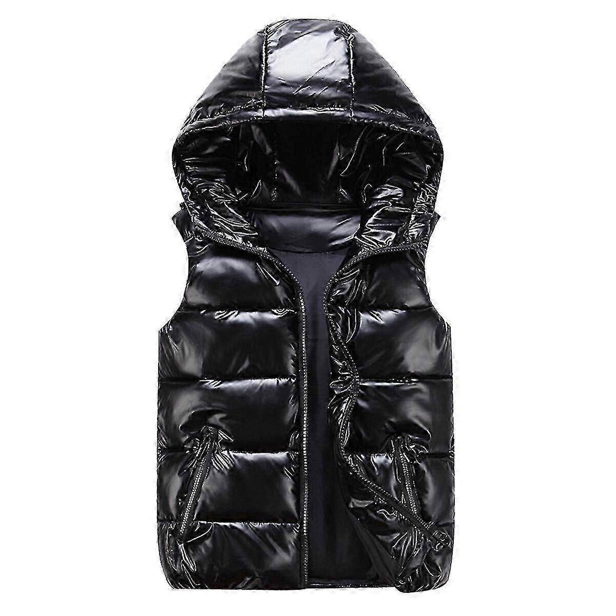 Sliktaa Unisex Parlak Su Geçirmez Kolsuz Ceket Hafif Puffer Yelek