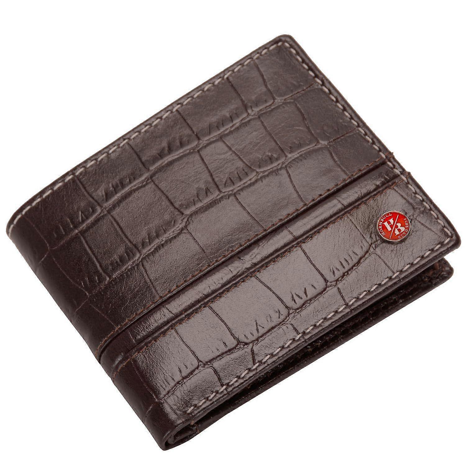 Denial Brown Embossed Leather Wallet for Men | Wallets Men with RFID Blocking | Mens Wallet Leather