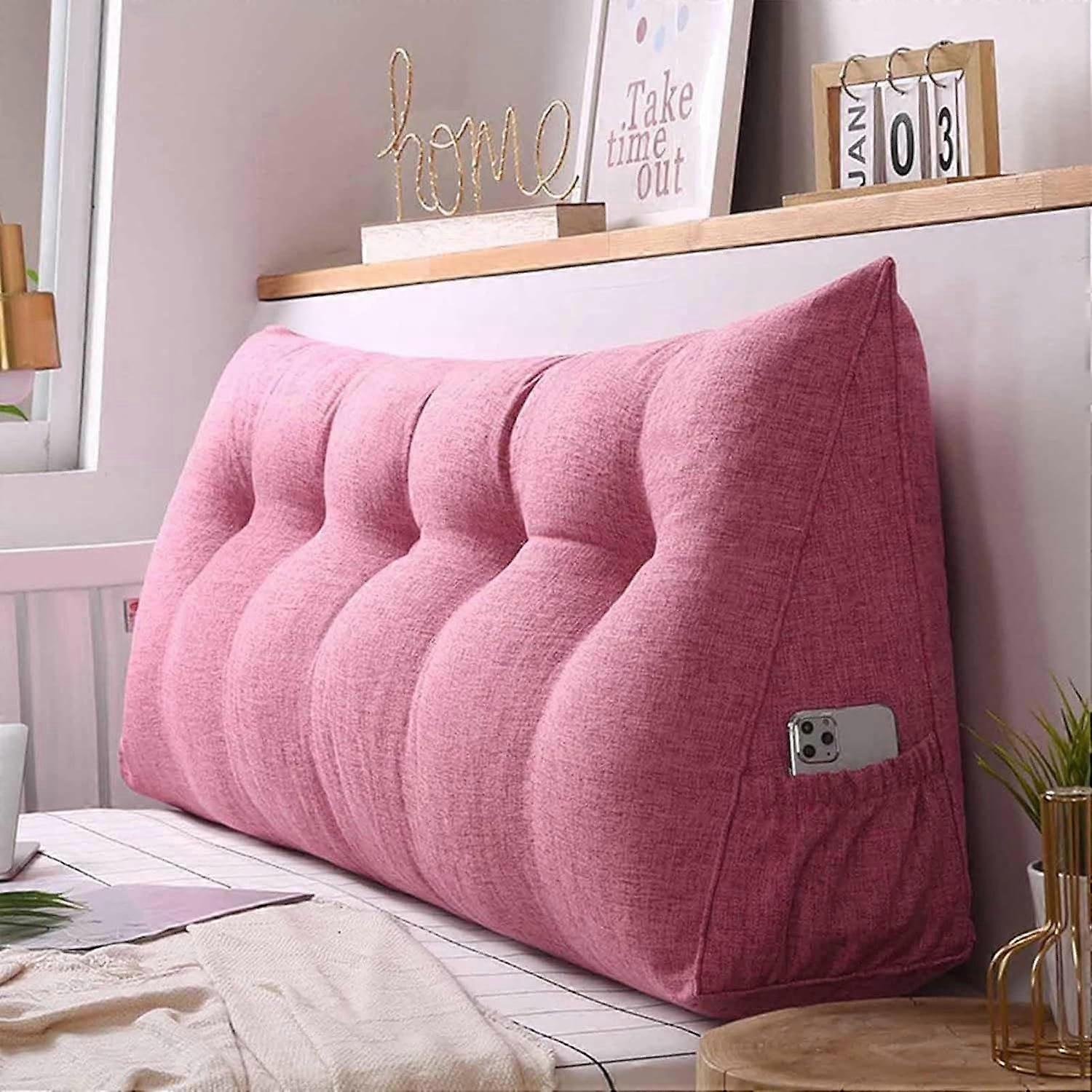 Back Support Cushion, Back Cushion, Bed, Sofa, Long Cushion (Rose Red)