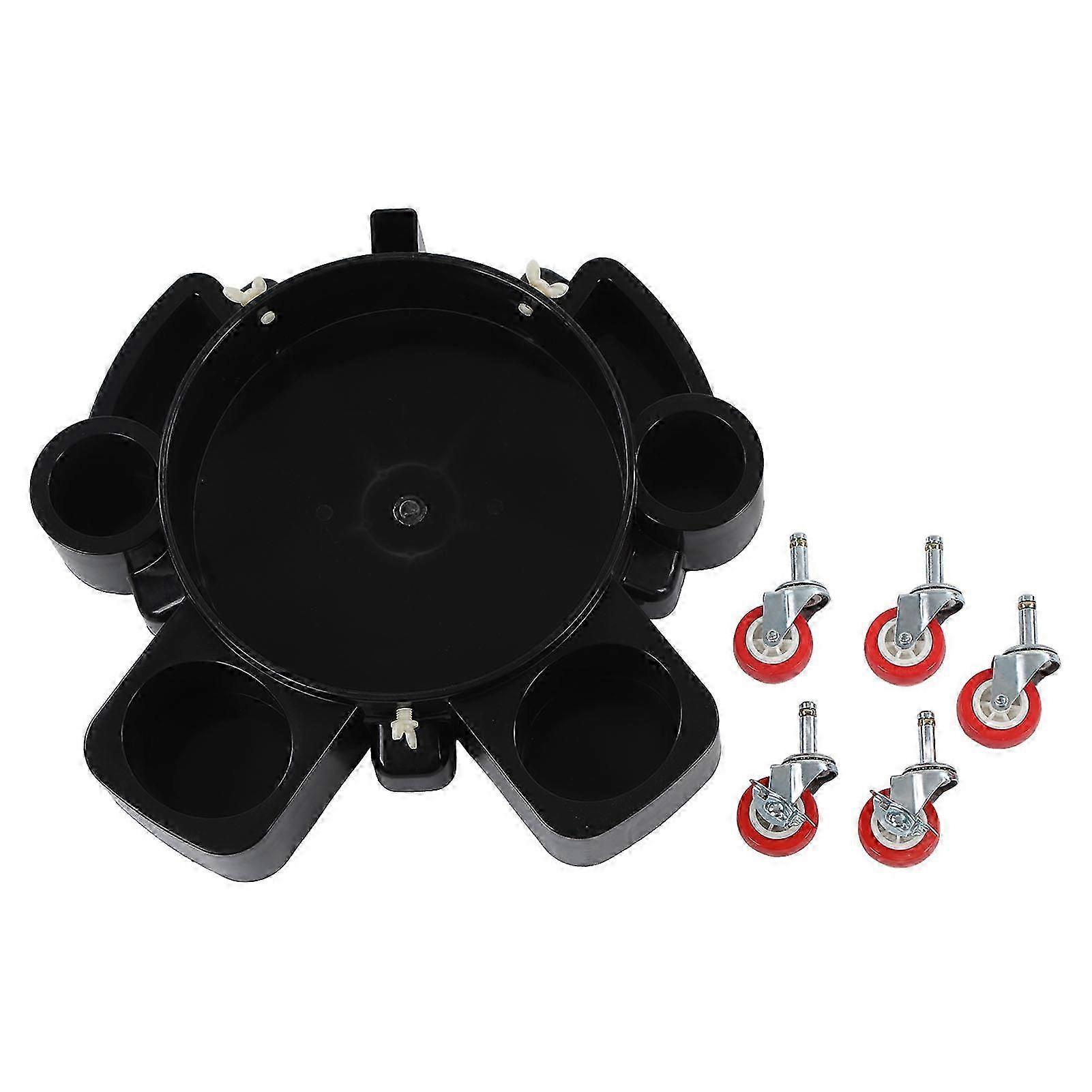 Black Multifunctional Rolling Dolly for Car Detailing Wash with 5 Heavy Duty Swivel Casters