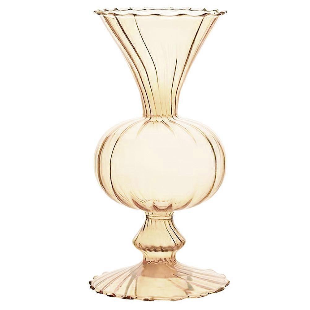 Home Vase Decoration Glass Flower Pot Cylindrical Shape Vintage Style Indoor Use 8.3×4.5×4.5in Plants Arrangement Vase 1Set