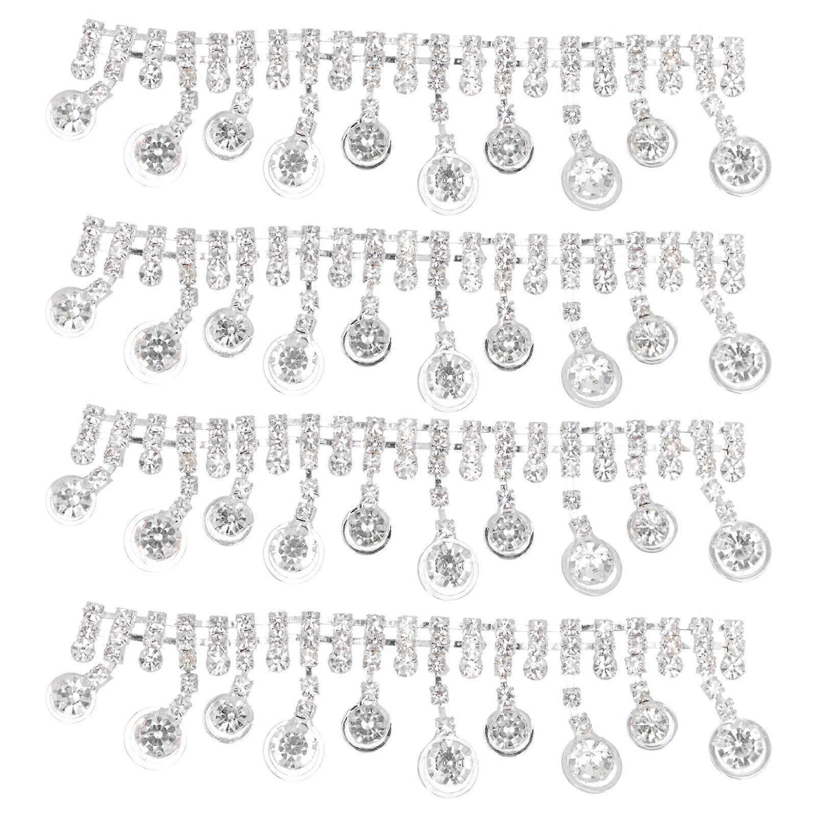2025 Latest Model  4Pcs Crystal Claw Chain Trimming Fringe Simulation Diamond