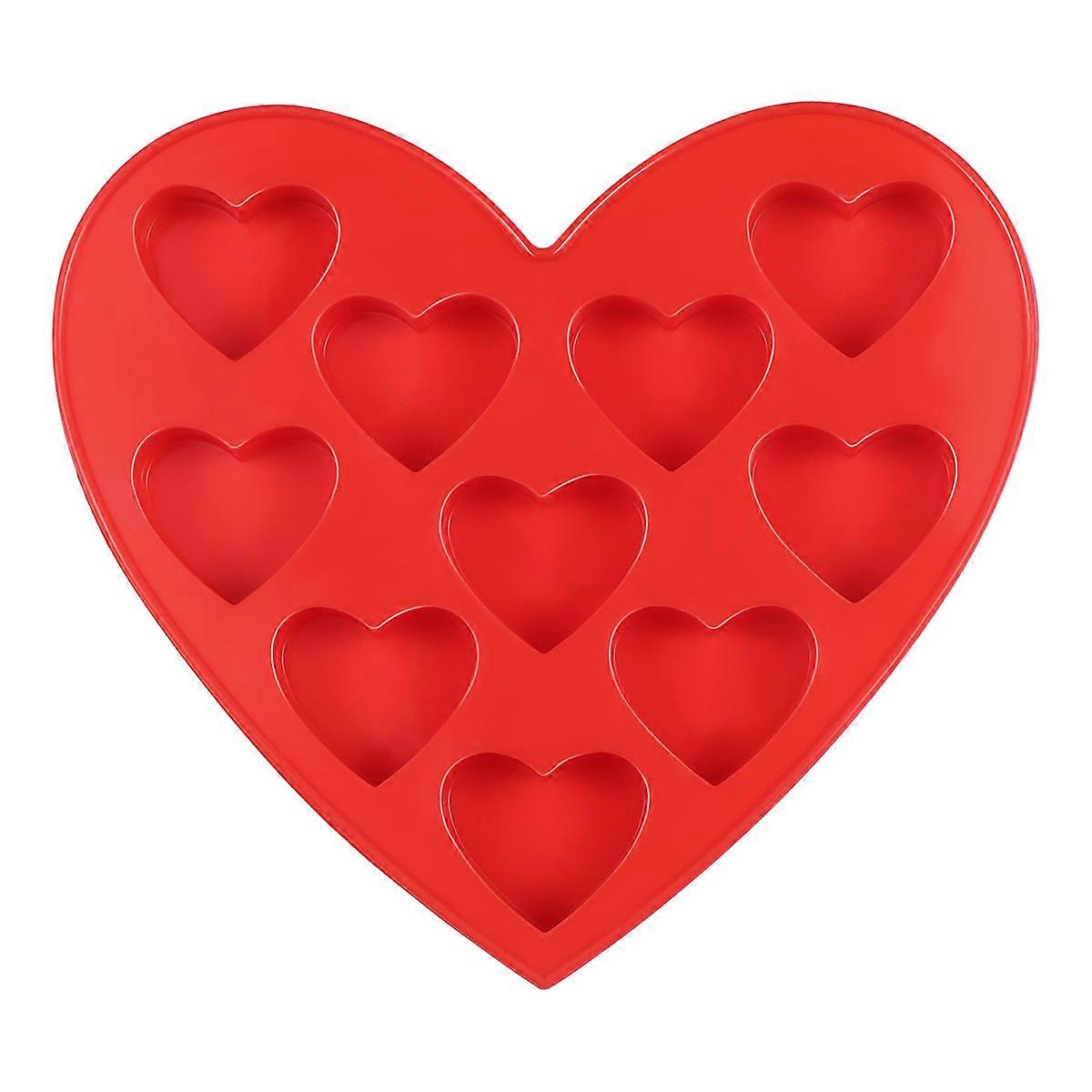 Silicone Cake Heart Shape Mold for Candy Making with 10 Cavities