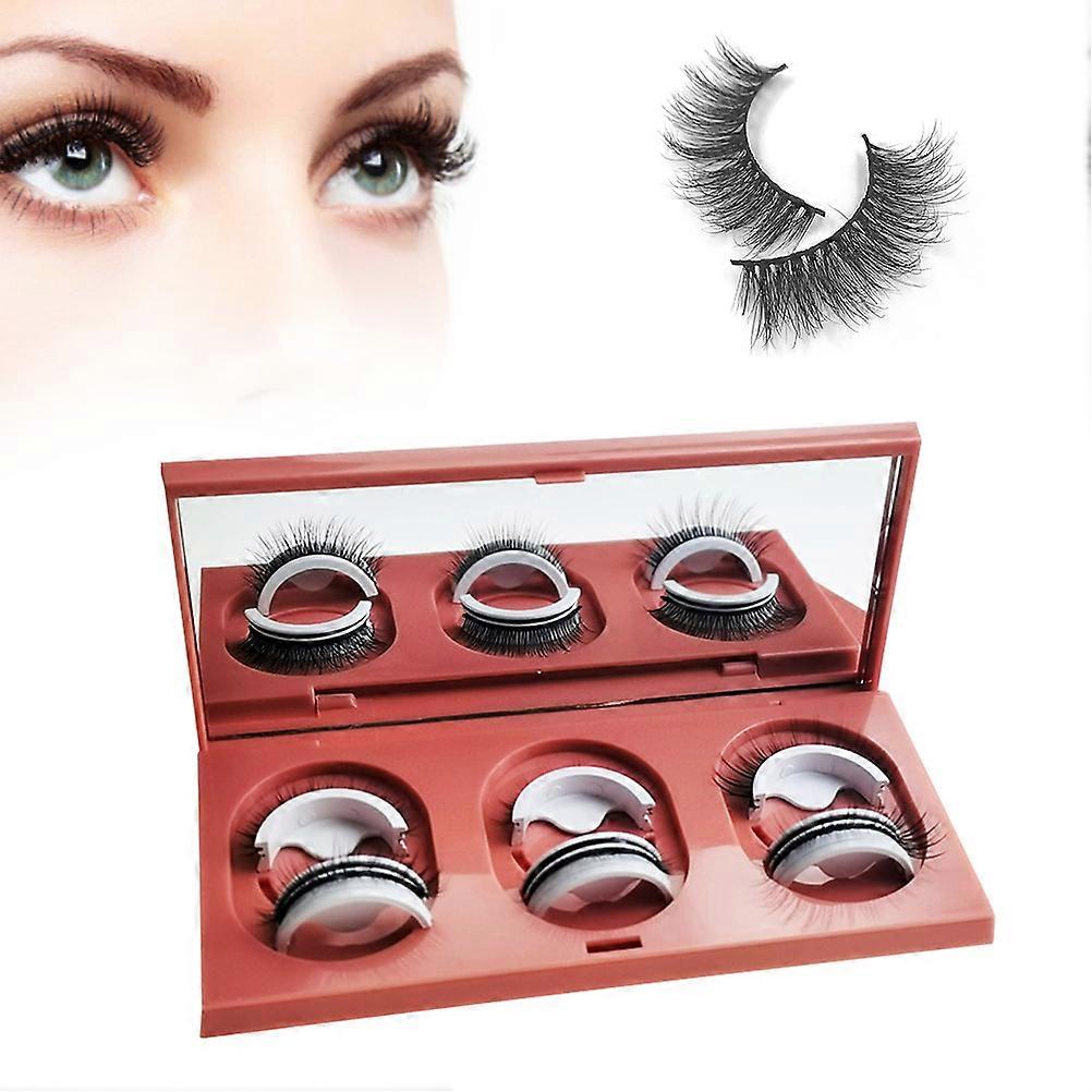 3 Pair Self Adhesive False Eyelashes without Glue Washable Reusable False Natural Thick Eyelashes