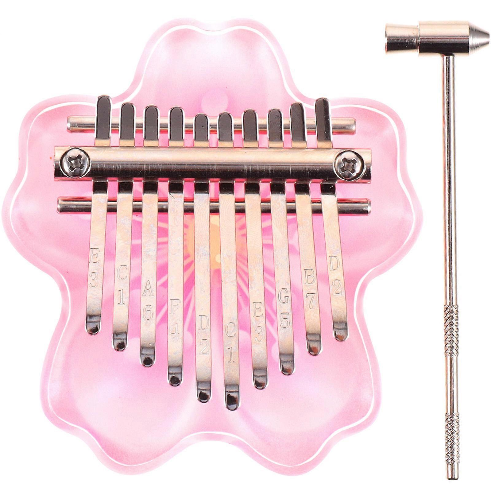 Thumb Piano Kalimba Finger Mini Instrument Beginner Musical Portable 10-Key Acrylic 1Set