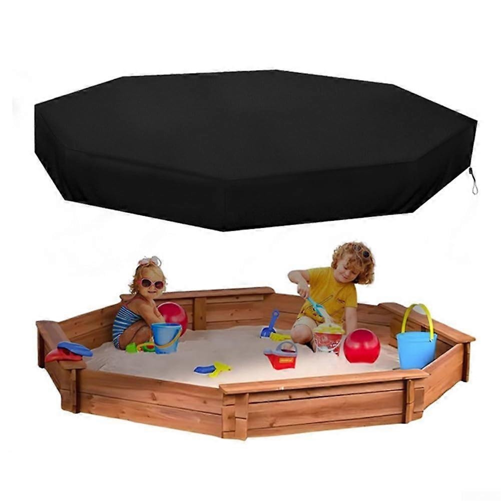沙坑盖，游泳池，花园，沙坑盖，沙坑盖，防水，沙坑和家具小型游泳池盖（黑色）