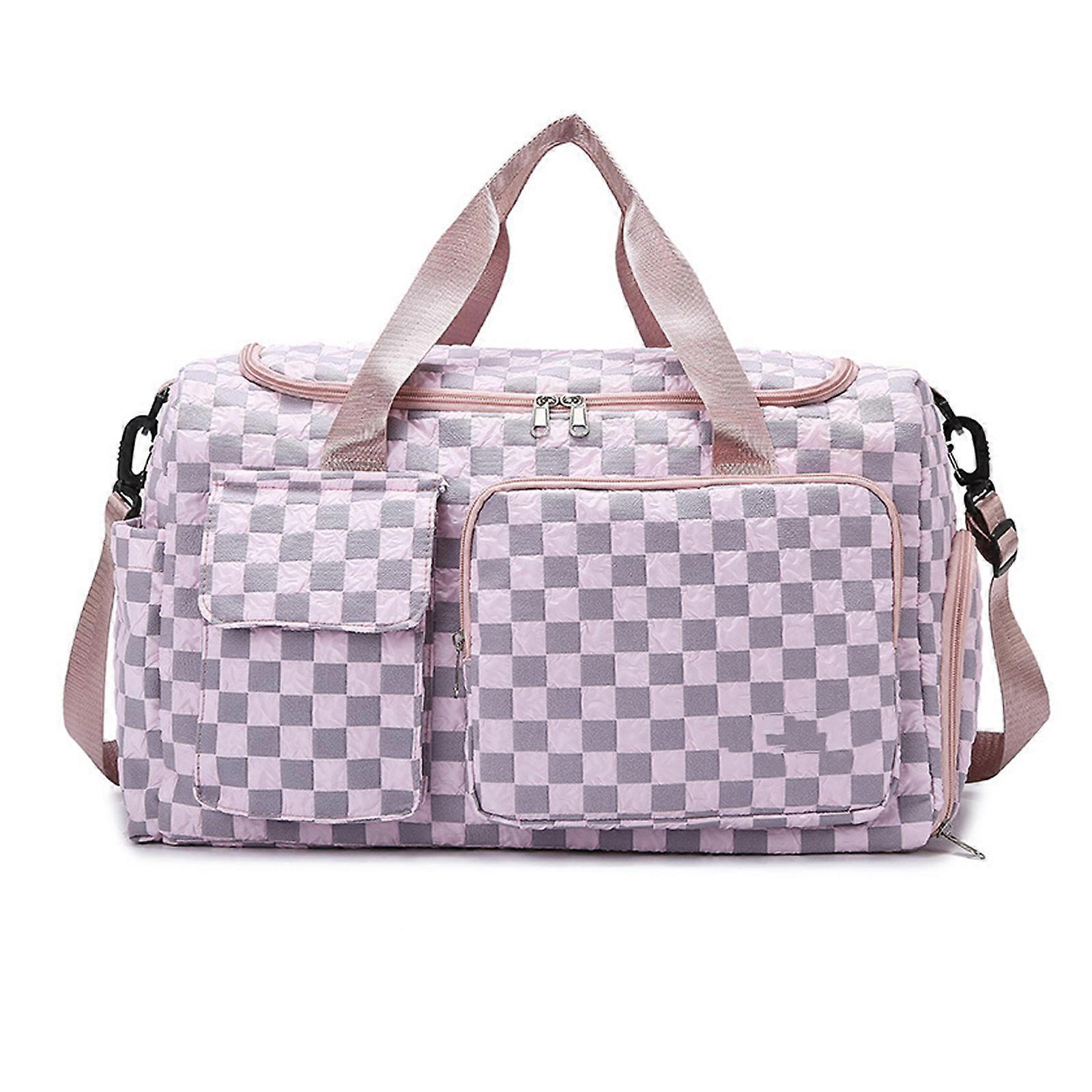 Spacious Waterproof Carryall Bag For Swimming Gym Travel Lightweight With Separate Wet Dry And Shoe Compartment Pink