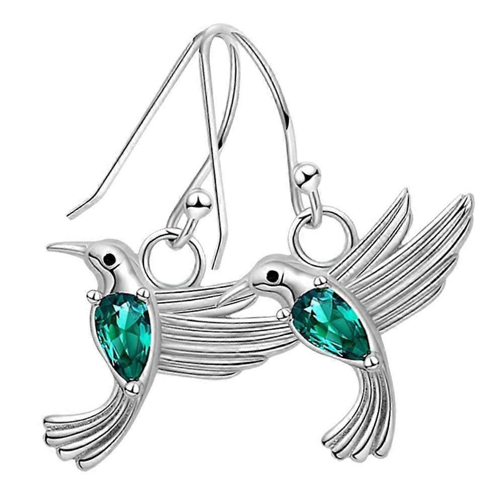 Here's a polished product description for your **Green Zirconia Hummingbird Dangle Earrings**:
**Green Zirconia Hummingbird Dangle Earrings for