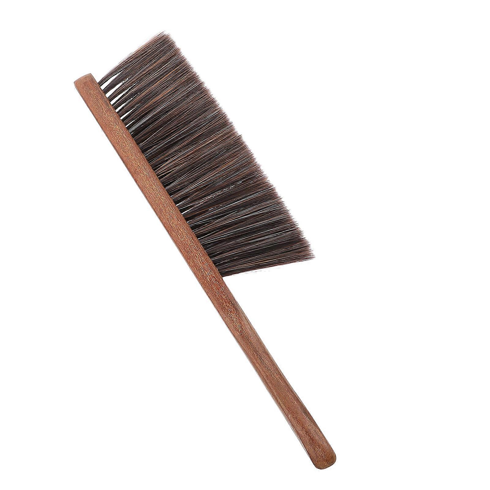 Brown Cleaning Brush with Comfortable Wood Handle for Easy Dust Sand Dirt Removal on Beds Furniture 1 Pc
