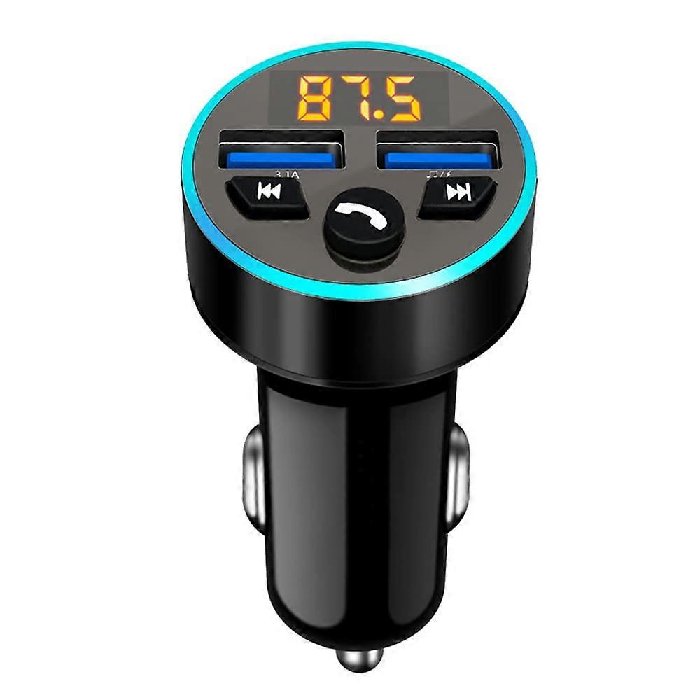FM Transmitter Car Bluetooth, Bluetooth Adapter Car, QC3.0 Fast Charger, Dual USB Support, Hands Call/USB Flash Drive (A)