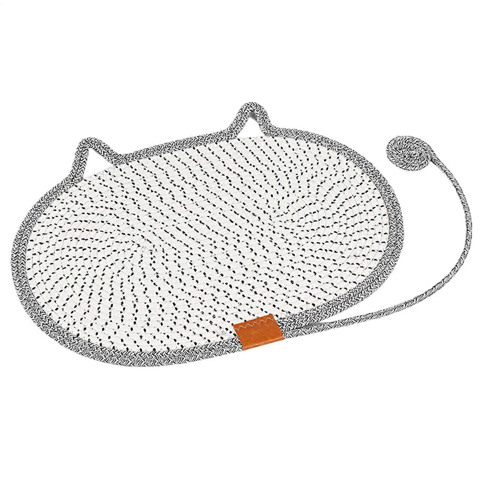 Cat Scratch Pad, Natural Cotton Rope Scratcher, 19.69 x 13.78 x 0.39 inches