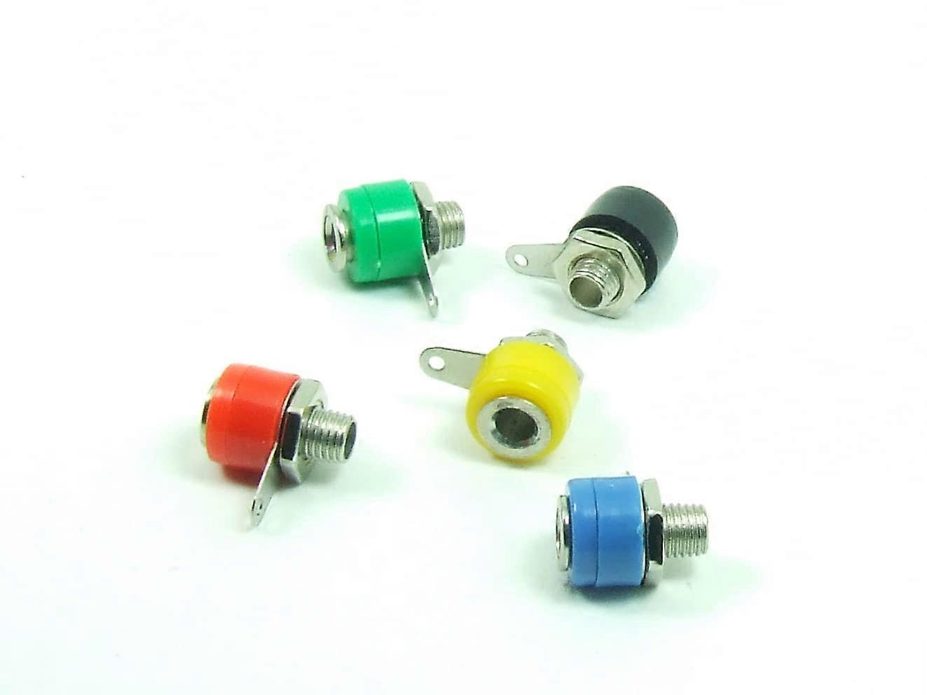 ® A5161 Banana Socket 4 mm with Screw Black with Red with Yellow with Blue with Green Pack of 5