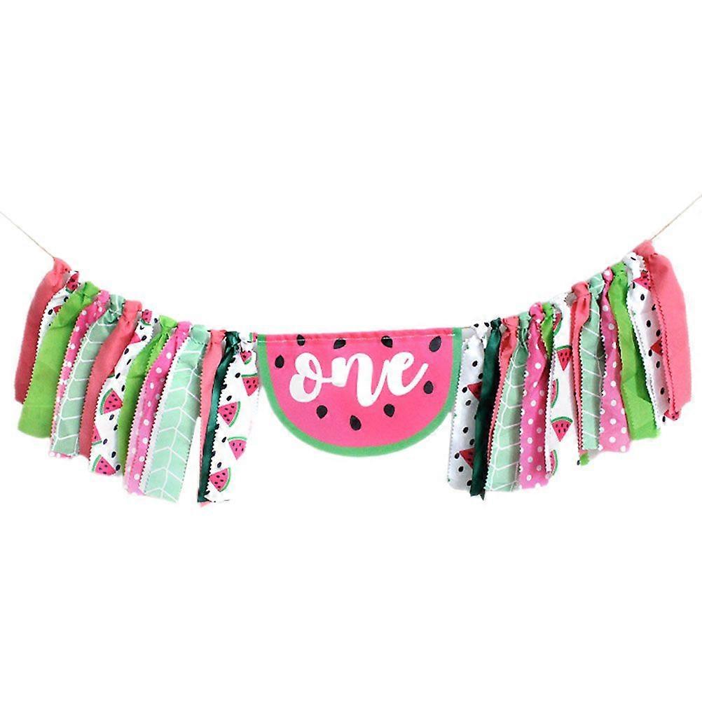 1pc Birthday Party Decoration Flag Watermelon Pattern String Banner Cloth Strips