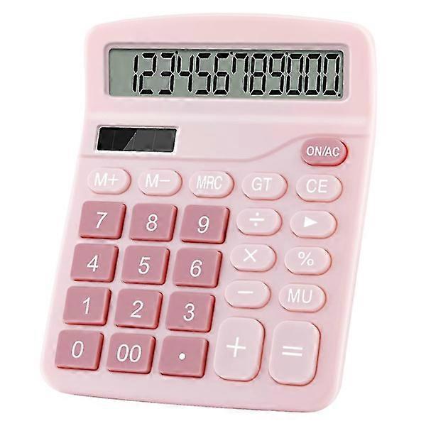 Dual power basic desk calculator (pink)