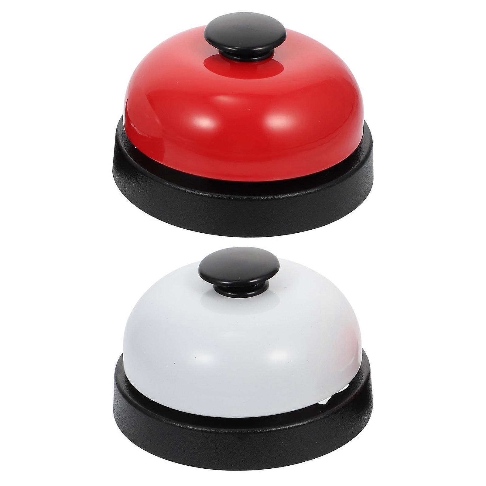 Table Bell Hand Pressing Creative Service Calling Staff Sound Alert Black 2Pcs
