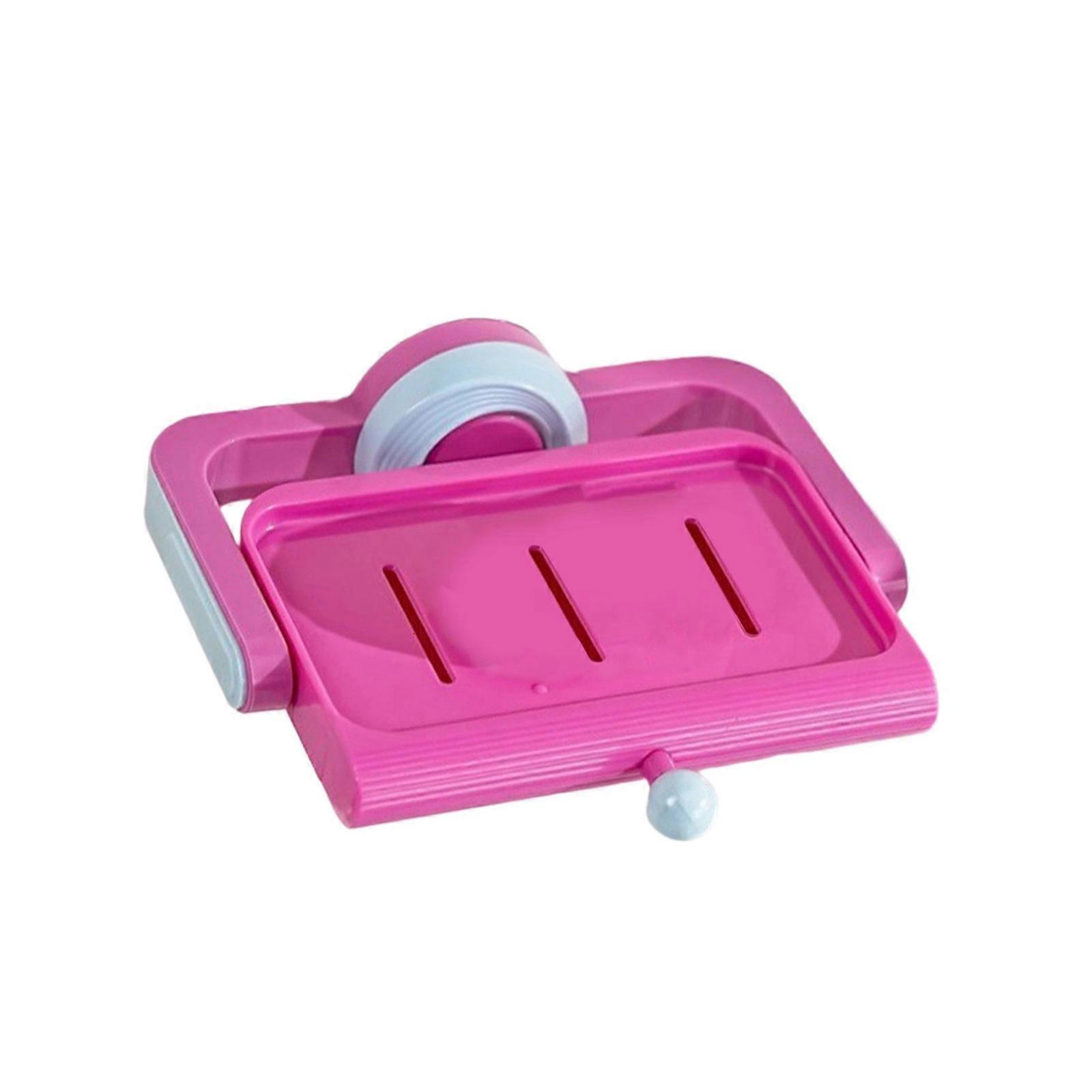 Soap Dish with Strong Suction Not Need Drill Drainable Designs for Optimaled Bathroom & Kitchen Use Soap Holder  Pink And Blue